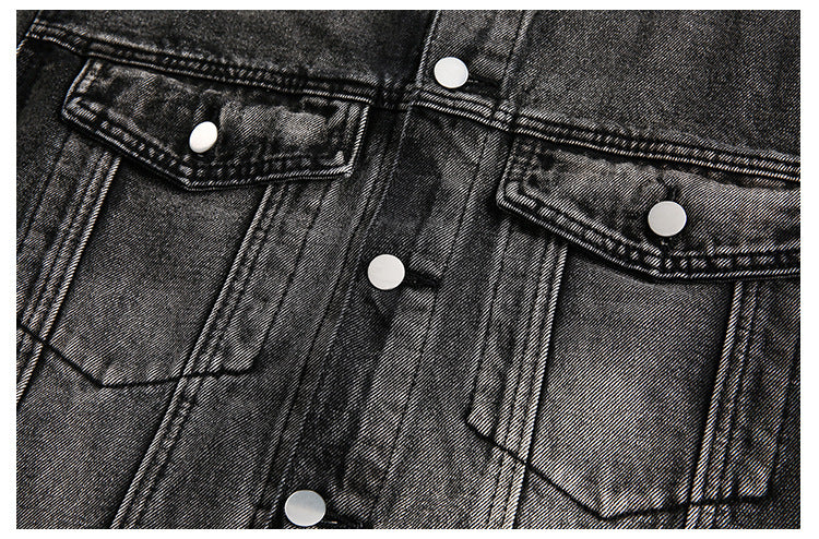 Jacket Délavée Distressed Denim