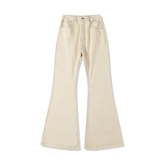 Jean Stytched Flared Beige