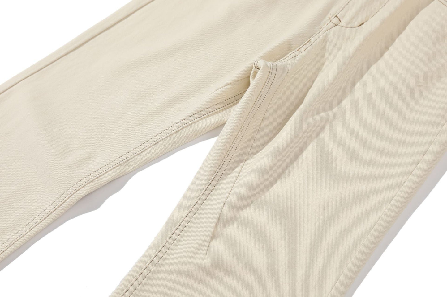 Jean Stytched Flared Beige